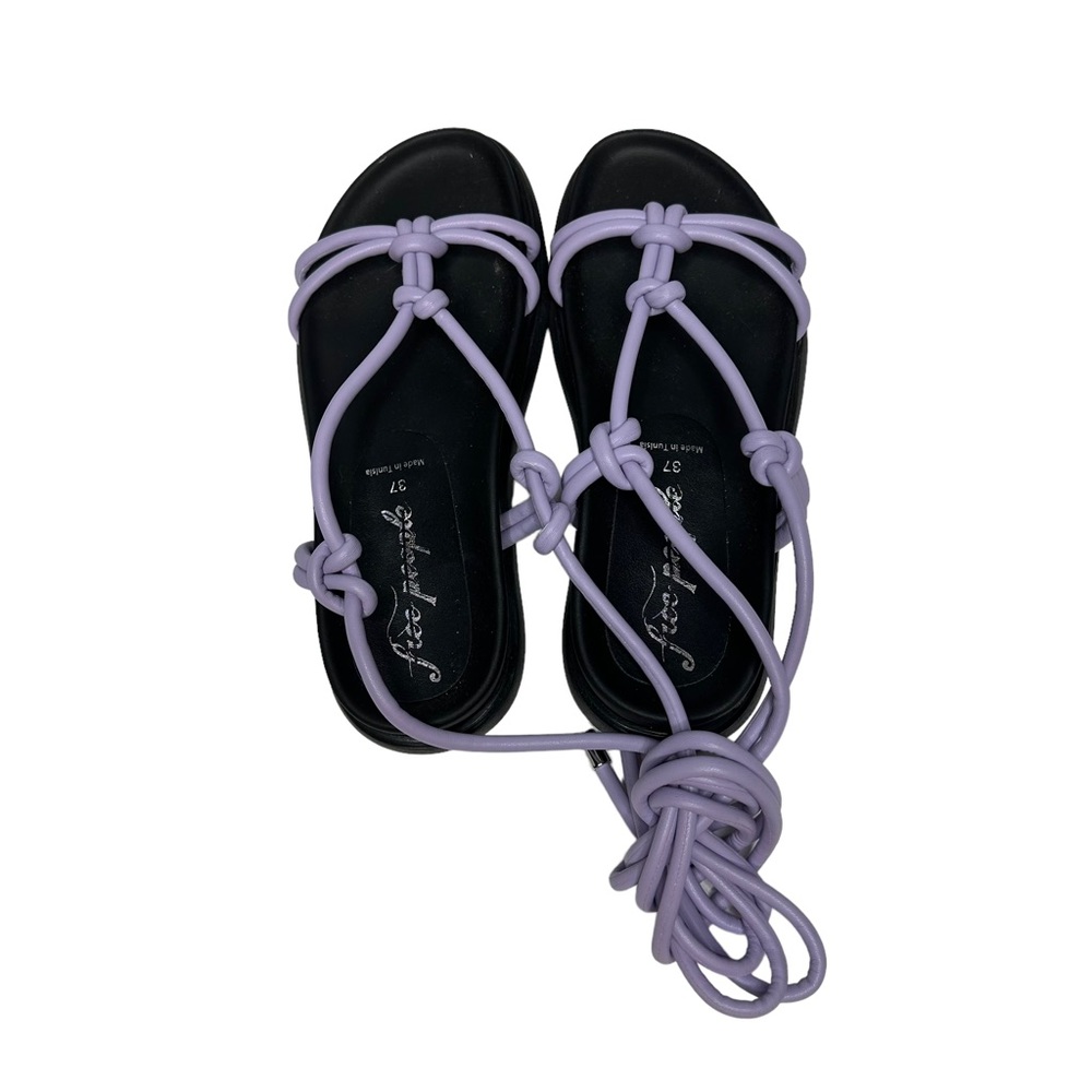 FINAL Last Chance NWOT Free People Below Deck Wrap Sandals in Orchid 37 - Picture 5 of 12
